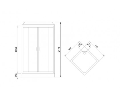 Душевая кабина Royal Bath RB 80HP6-WC-CH 80х80 см, с матовыми стеклами