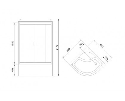 Душевая кабина Royal Bath RB 90BK6-WT-CH 90х90 см, с прозрачными стеклами