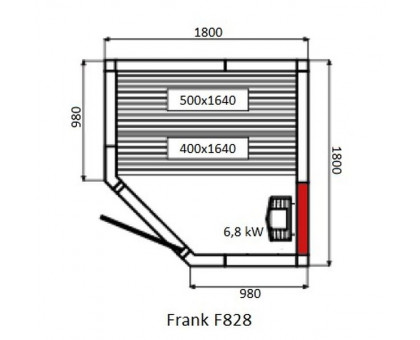 Финская сауна Frank F828 180х180 см