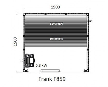 Финская сауна Frank F859 190х150 см