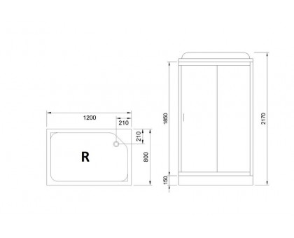 Душевая кабина Royal Bath RB 8120HP4-MM 120х80 см, с матовыми стеклами, правосторонняя