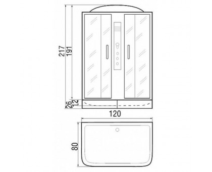 Душевая кабина River SENA 120/80/24 МТ