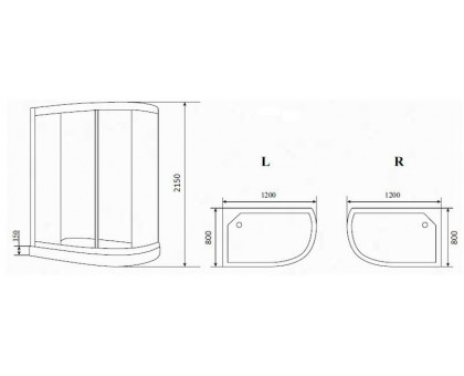 Душевая кабина Timo ECO TE-0702 Р R 120х80 см