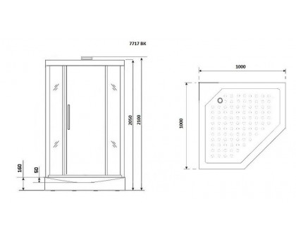 Душевая кабина Niagara Lux NG-7717GBK 100х100 см золото