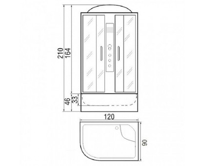 Душевая кабина River DUNAY 120/90/44 ТН R