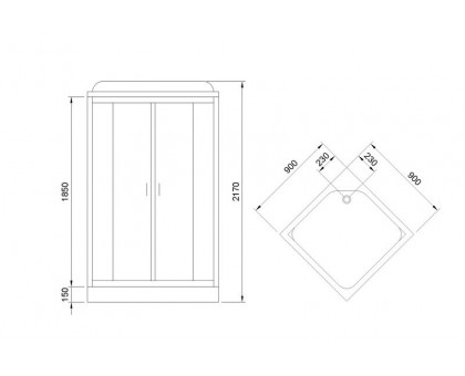 Душевая кабина Royal Bath RB 90HP6-WC-CH 90х90 см, с матовыми стеклами