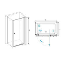 Душевой уголок RGW PA-44 (PA-02 + Z-12 + A-11) 100x80, прозрачное стекло