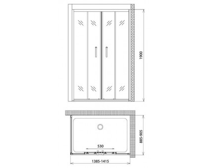 Душевой уголок Gemy Victoria S30192E-A90 140х90 см