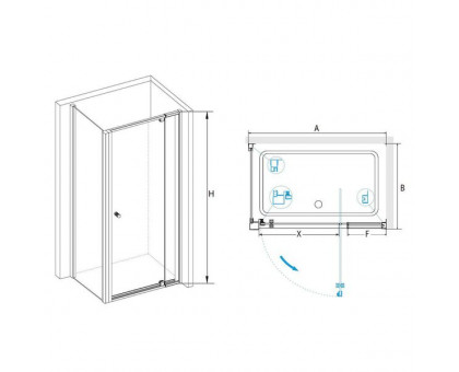 Душевой уголок RGW PA-44B (PA-02B + Z-050-1B) 120x90, прозрачное стекло