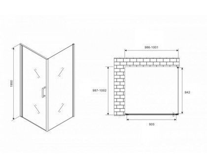 Душевой уголок ABBER Sonnenstrand AG04100B-S100B