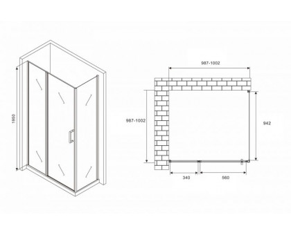 Душевой уголок ABBER Sonnenstrand AG04100S-S100