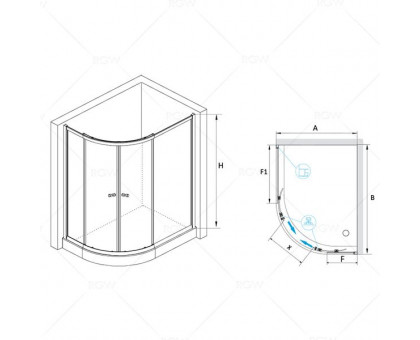 Душевой уголок RGW CL-61 80x120, стекло шиншилла