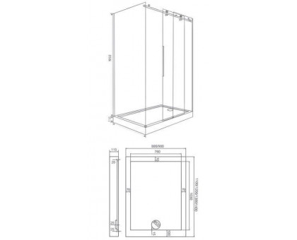 Душевое ограждение (боковая часть) Good Door Puerta SP-90-C-CH 90 см