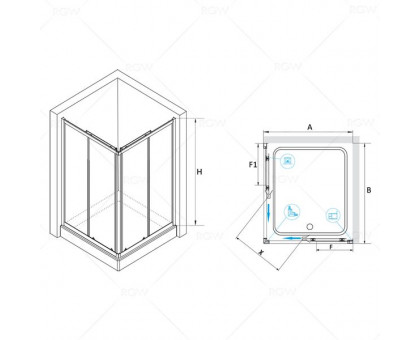Душевой уголок RGW CL-42 90x100, стекло шиншилла