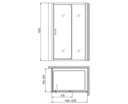 Душевой уголок Gemy Sunny Bay S28191BM-A80M 120х80 см