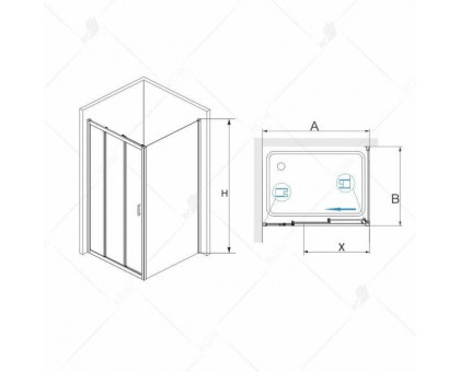 Душевой уголок RGW PA-73 P (PA-13 + 2Z-33) 110x100, прозрачное стекло