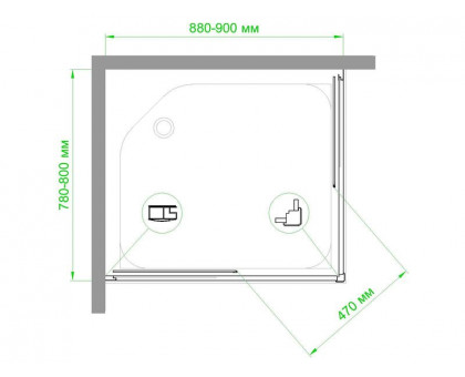 Душевой уголок Royal Bath RB HPD-T-CH 90х80 см, с прозрачными стеклами