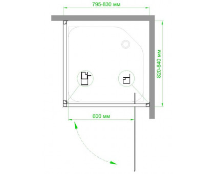 Душевой уголок Royal Bath RB HV-C-CH 80х80 см, с матовыми стеклами