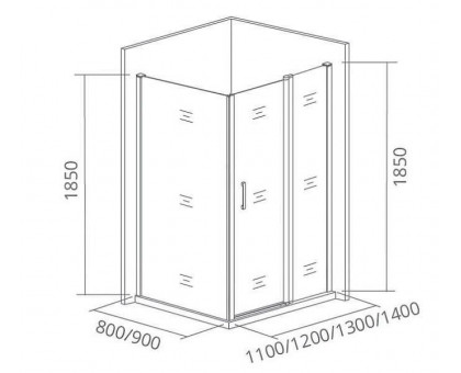 Душевое ограждение (боковая часть) Good Door LATTE SP-90-G-WE 90 см