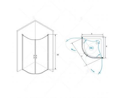 Душевой уголок RGW LE-53 90x90, прозрачное стекло